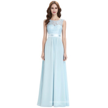 Kate Kasin sans manches V-Back Formal Light Blue Lace Chiffon Evening Ball Gown Party Prom robes de demoiselle d&#39;honneur KK000164-1